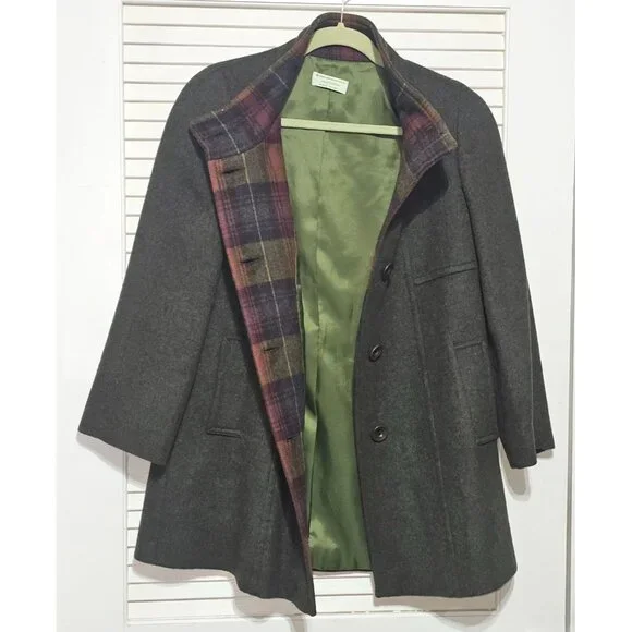 Jimmy Hourihan Women's Gray Wool Swing Coat Size M (E 40) Made In Spain 2939 - Picture 12 of 15